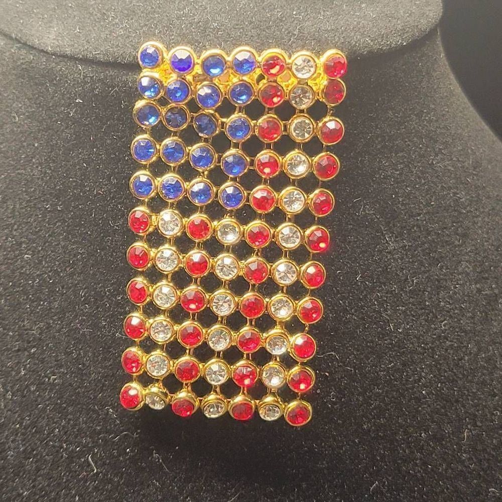 American flag rhinestone brooch/pin